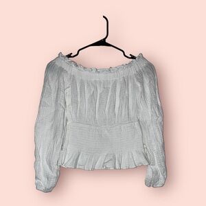 Women’s Small‎ White &merci Off The Shoulder Boutique Long Sleeve Shirt